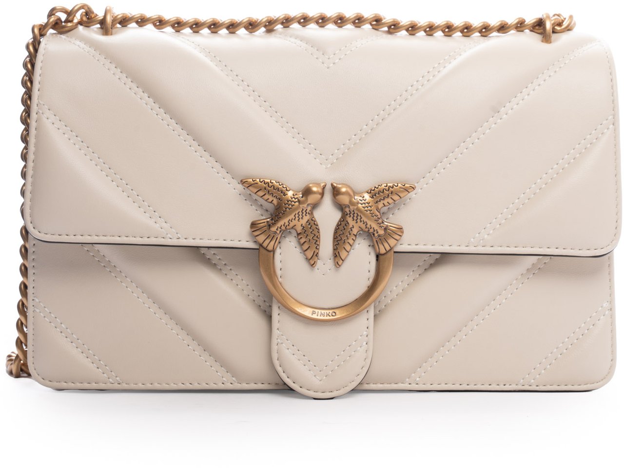 Pinko Bags Bianco Setaantique Gold Goud