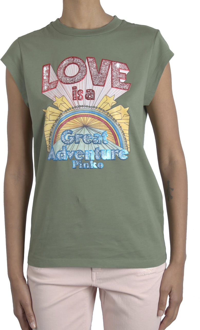 Pinko T-shirt Green Groen