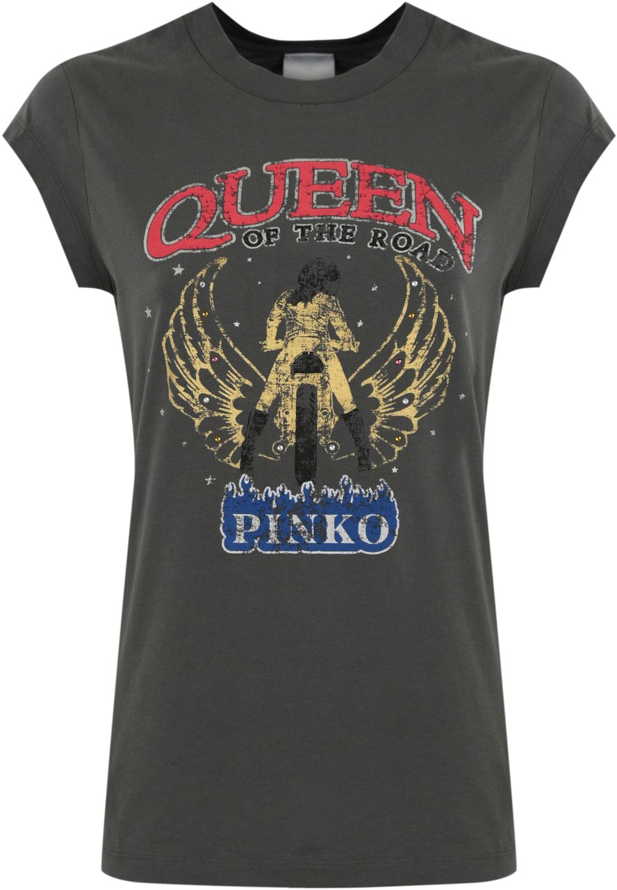 Pinko T-Shirts And Polos Grigiogabbiano Scuro Donkergrijs