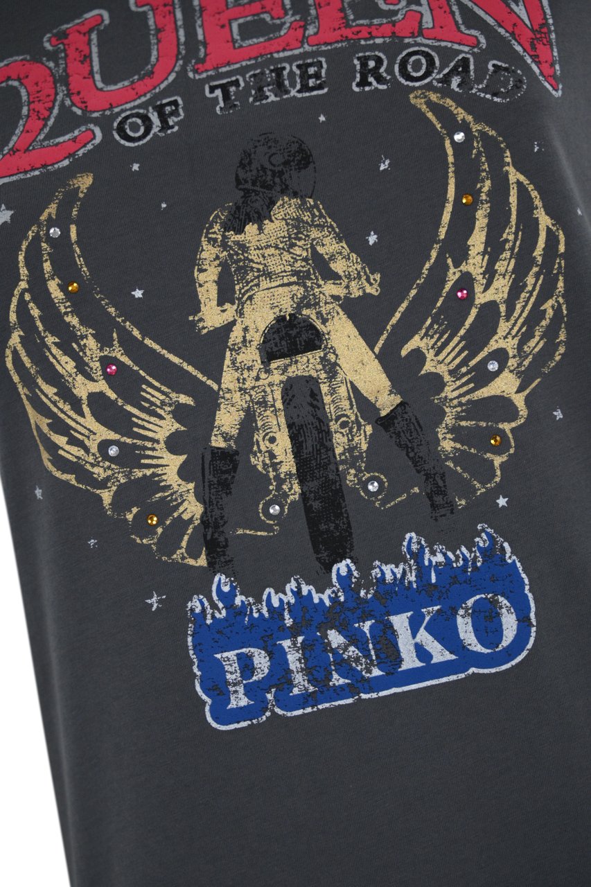 Pinko T-Shirts And Polos Grigiogabbiano Scuro Donkergrijs