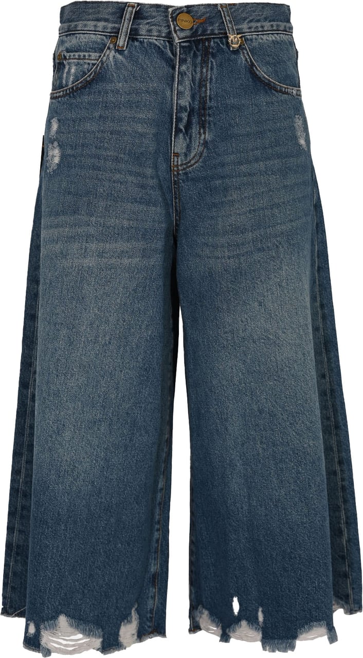 Pinko Trousers Lavaggio Vintage Mediochiaro Blauw
