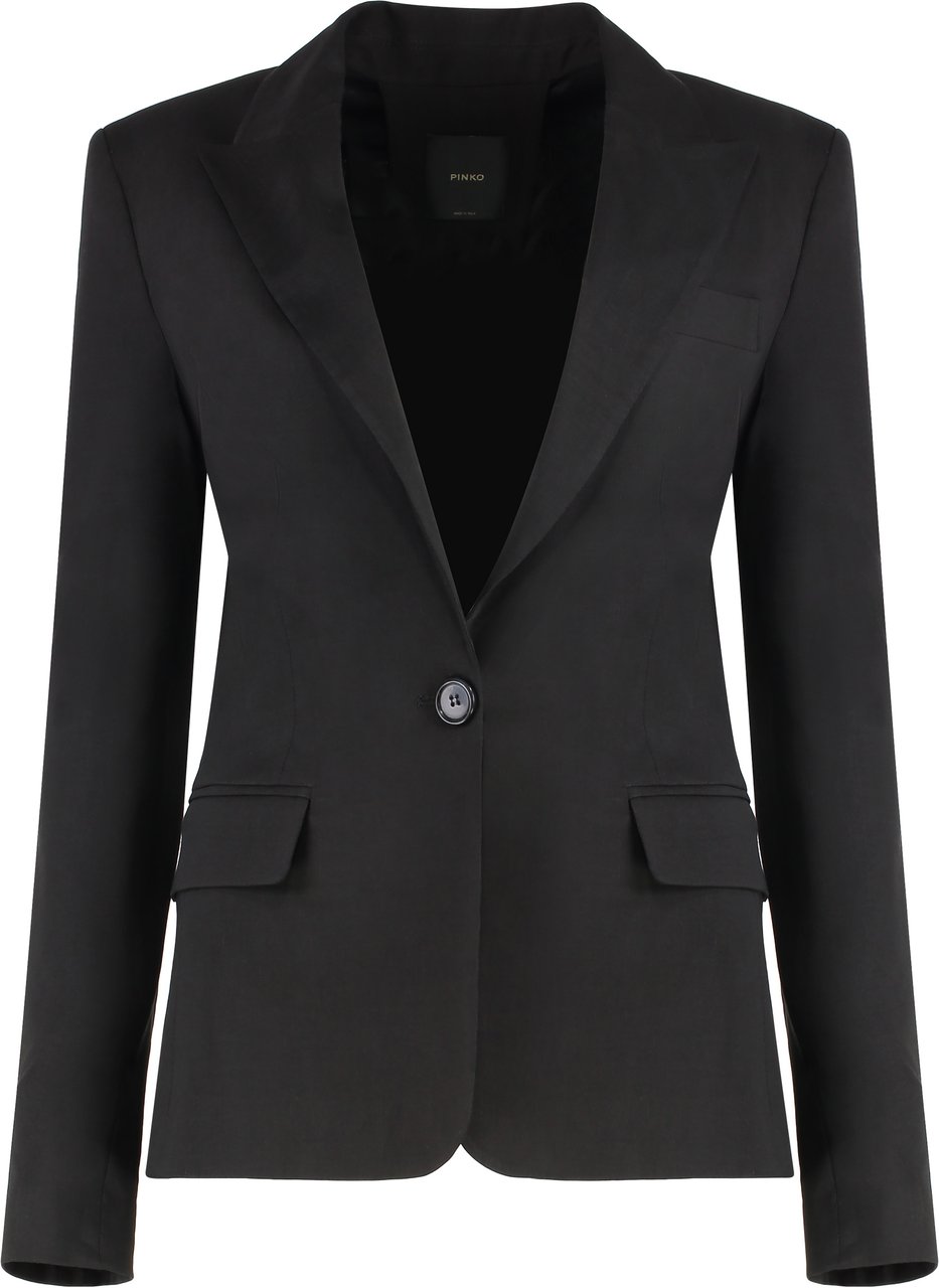 Pinko Linen blazer Zwart