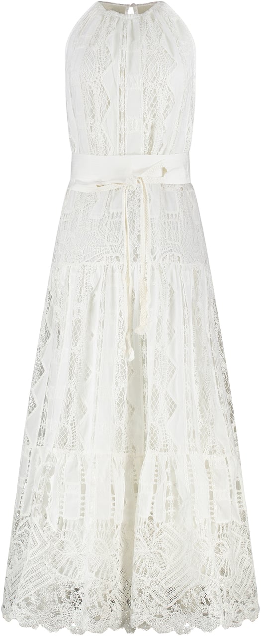 Pinko La Cura broderie anglaise dress Wit