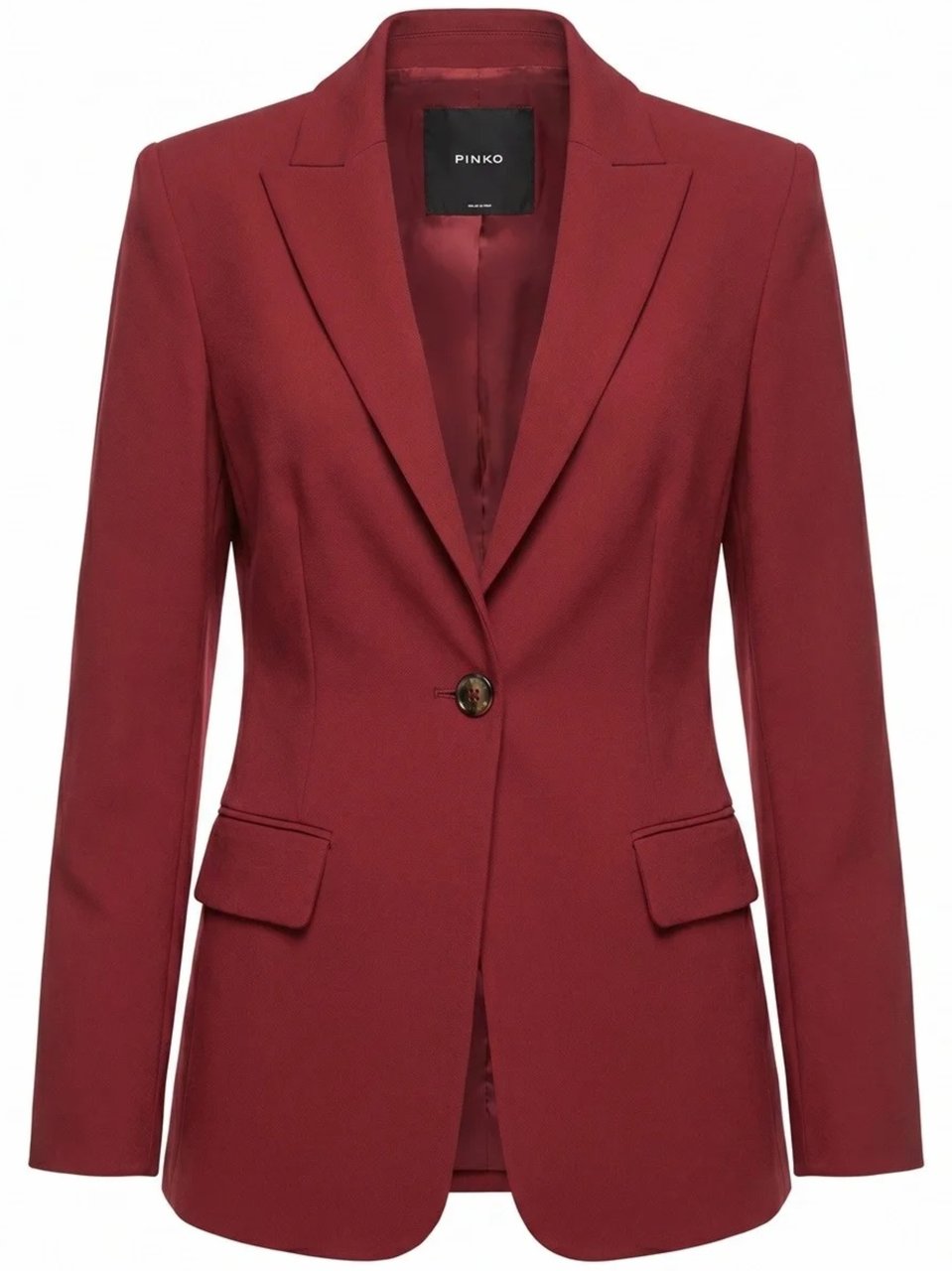 Pinko Tailored Red Blazer With Notched Lapels And Button Details Rood