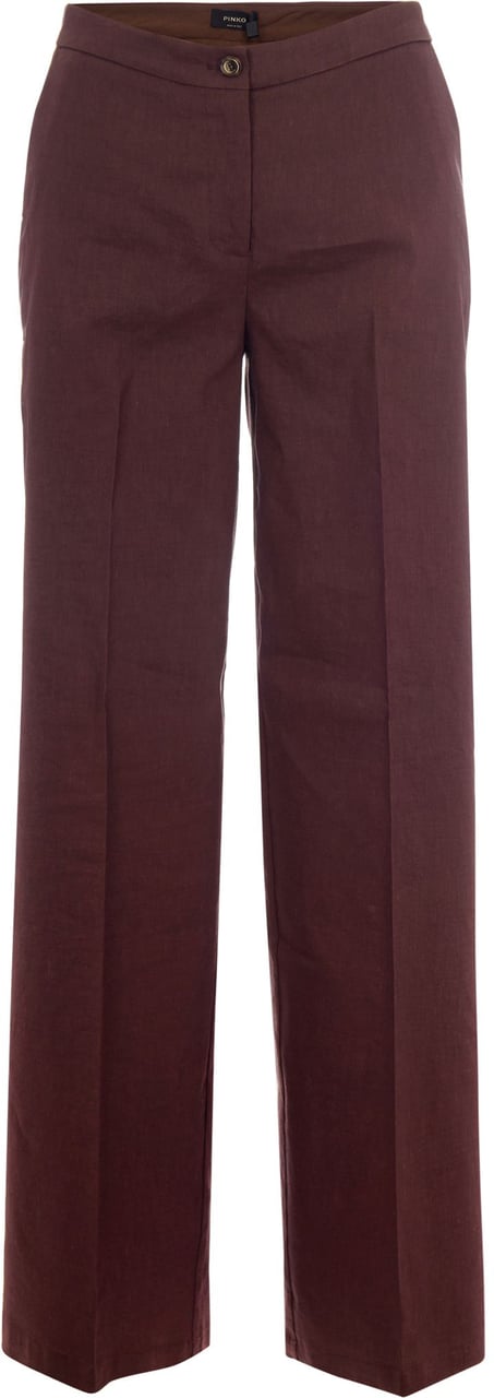 Pinko Trousers Marrone Terra X Piante Bruin