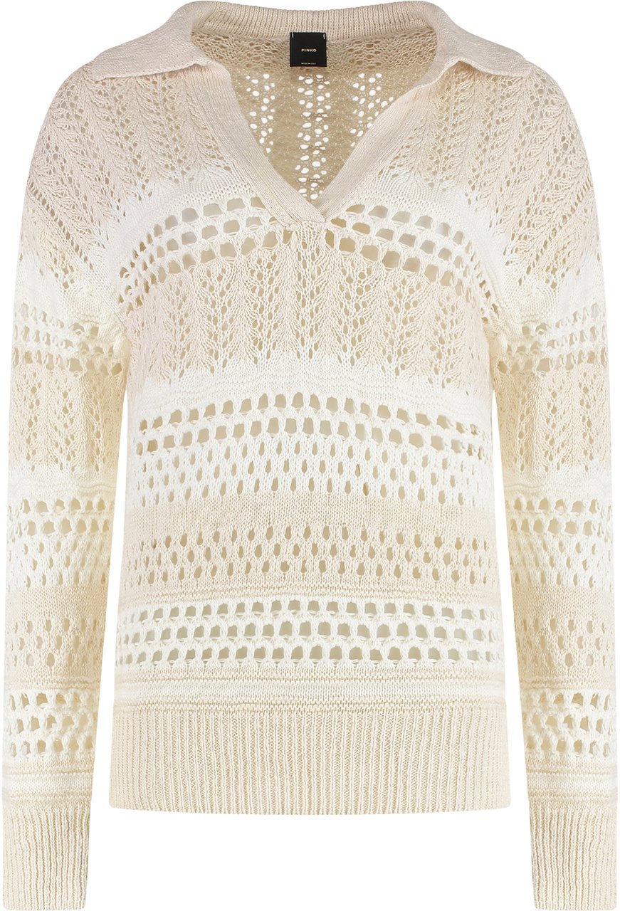 Pinko Gorzano Cotton-linen sweater Wit