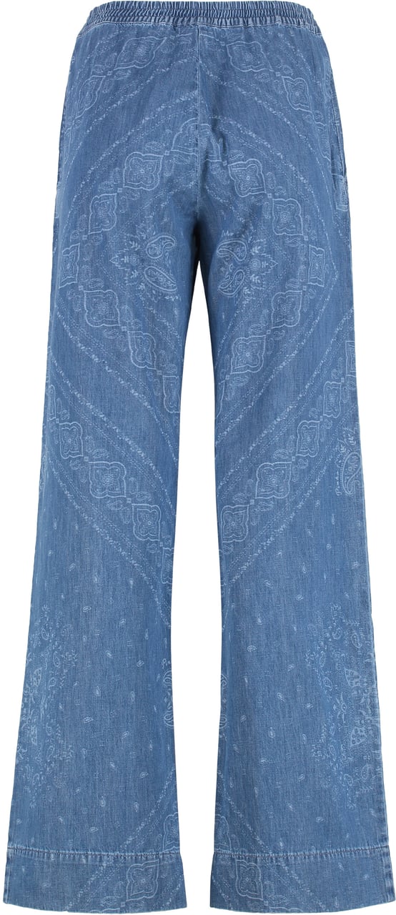 Pinko Namibia Printed cotton trousers Blauw