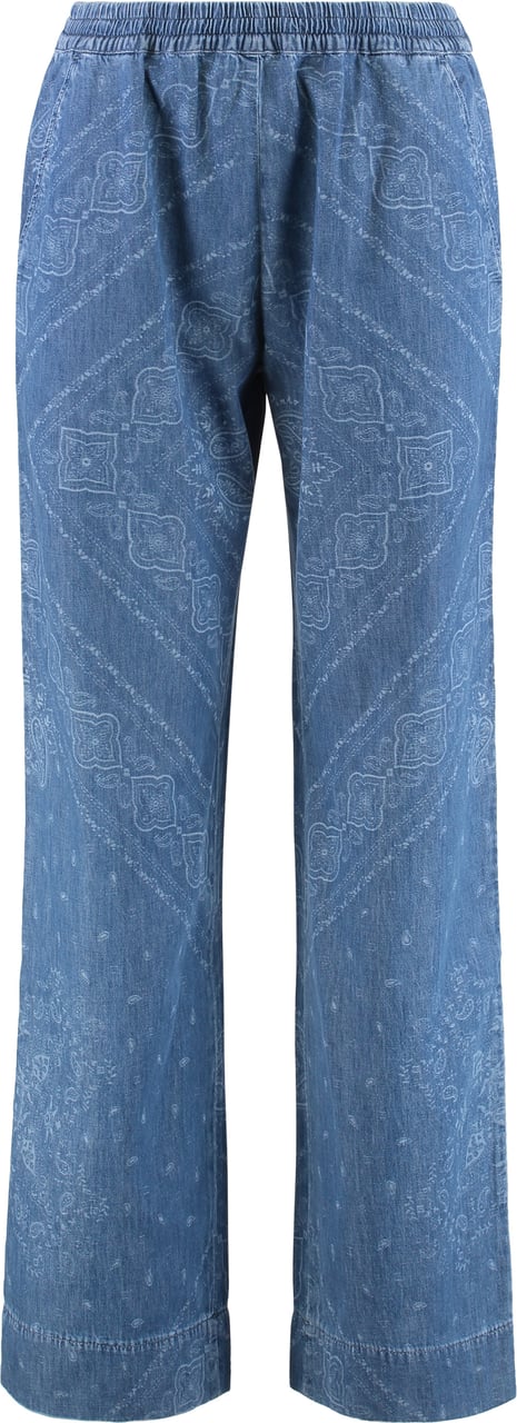 Pinko Namibia Printed cotton trousers Blauw