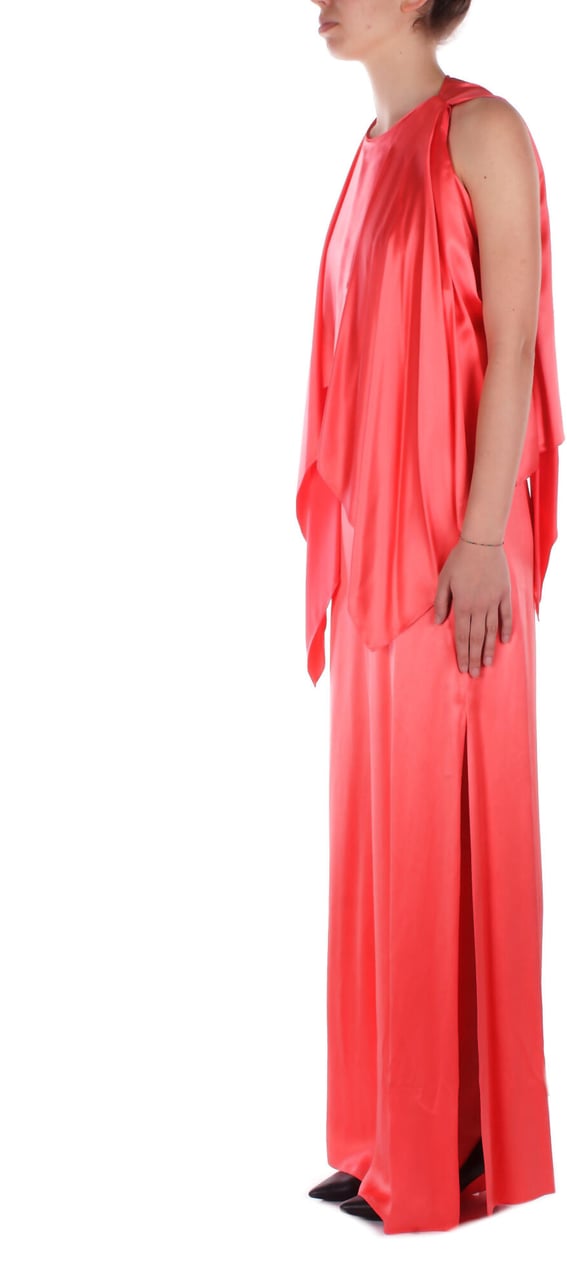Pinko Trousers Coral Red Rood