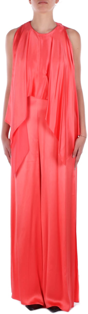 Pinko Trousers Coral Red Rood