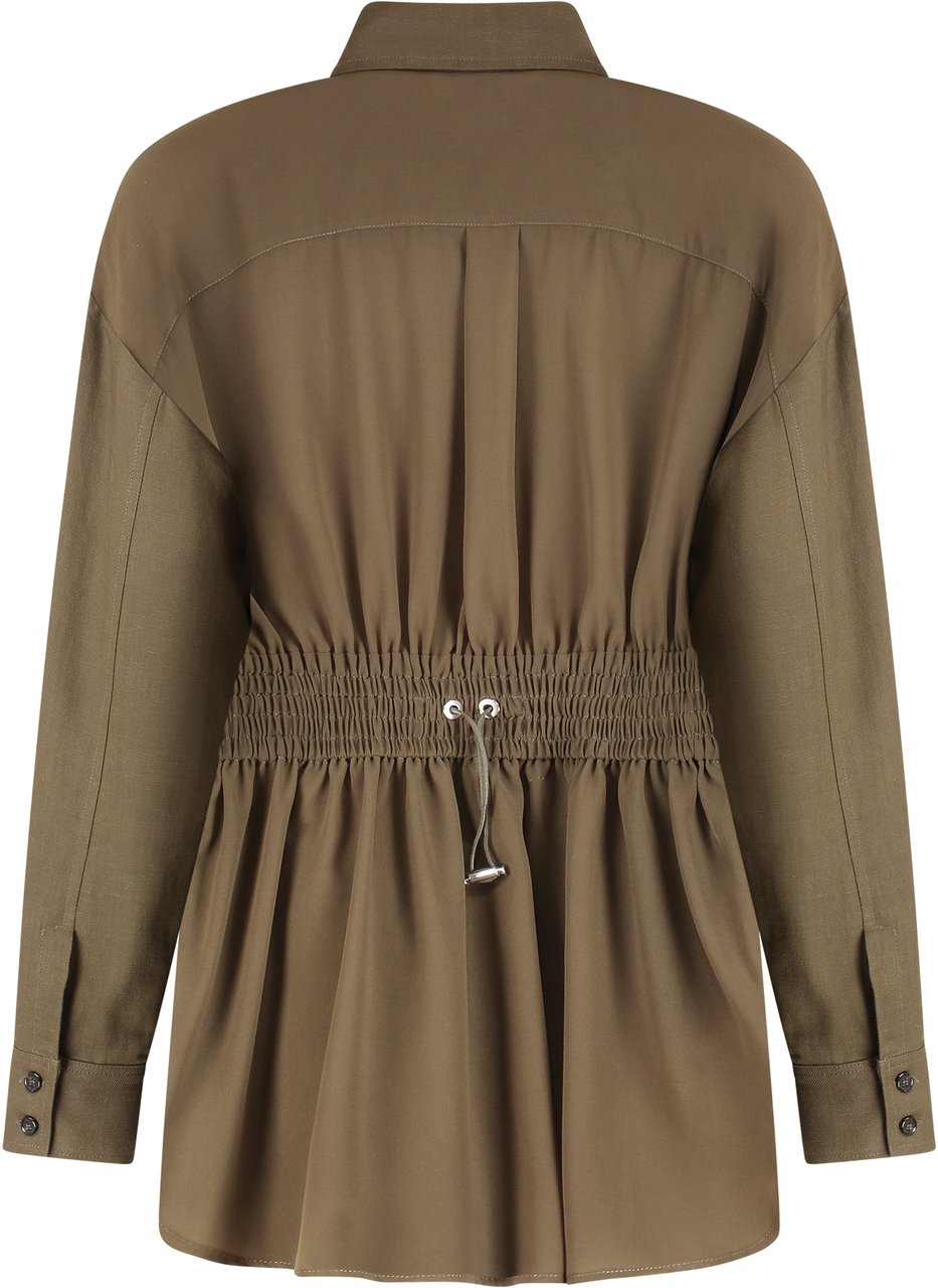 Pinko Oramai viscose overshirt Groen