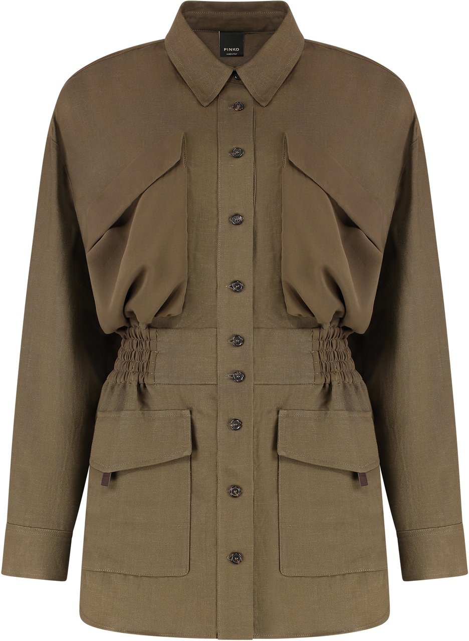 Pinko Oramai viscose overshirt Groen