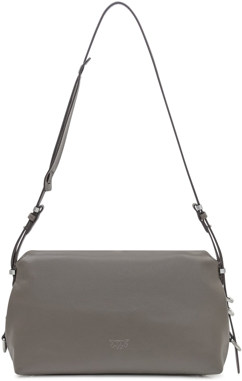 Pinko Pinko Borsa New Saddle in Pelle Grigia Grijs