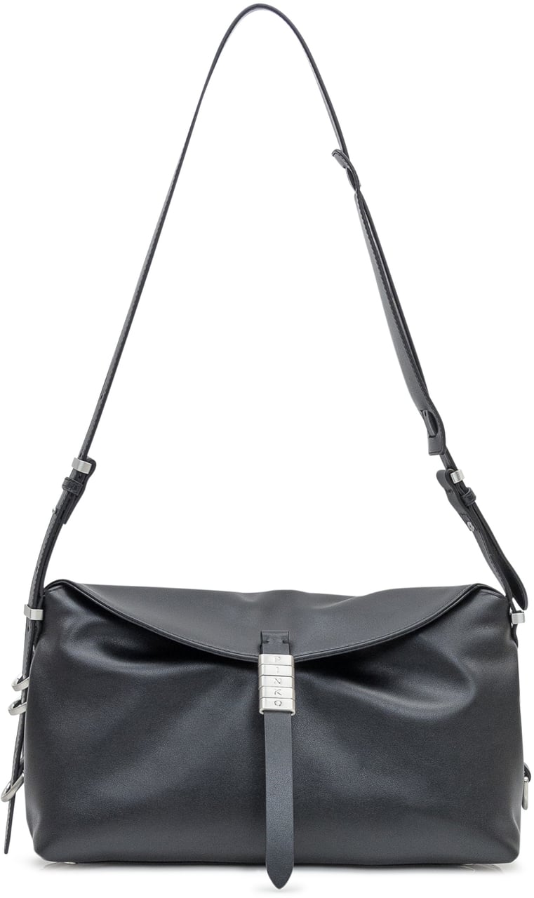 Pinko Pinko Borsa New Saddle in Pelle Nera Zwart