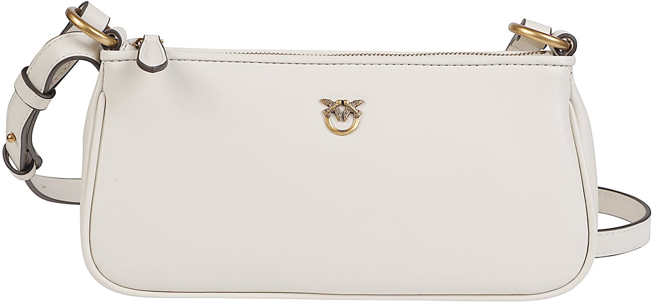 Pinko Half Moon Baguette Mini Bag White Wit
