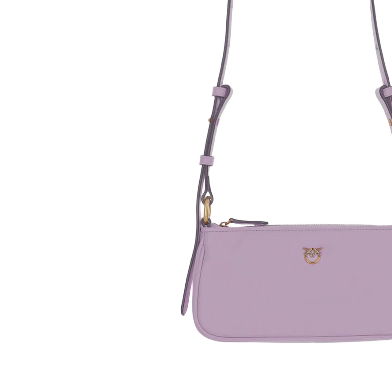 Pinko Half Moon Baguette Mini Leather Bag Wit