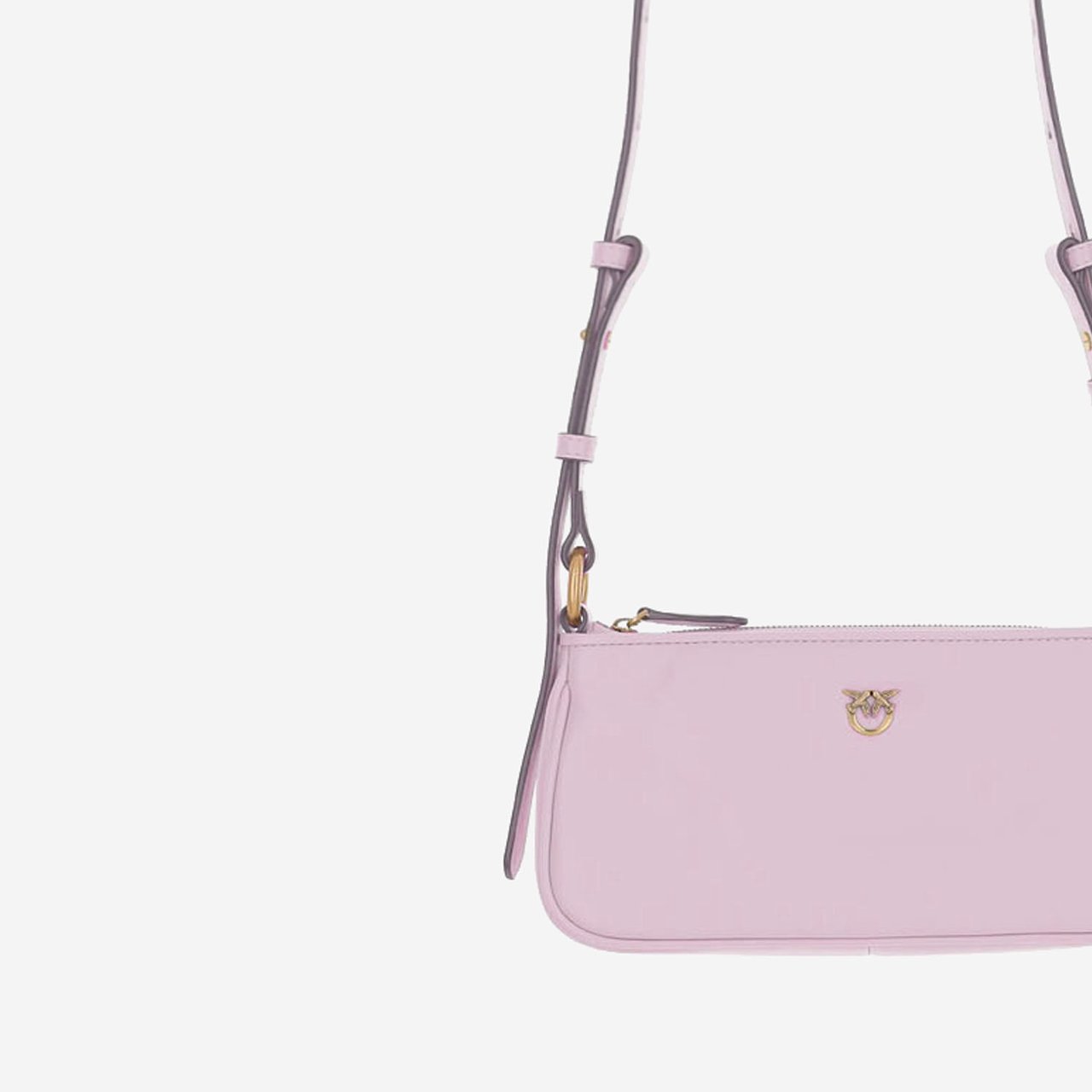Pinko Mini Half Moon Baguette Leather Bag Wit