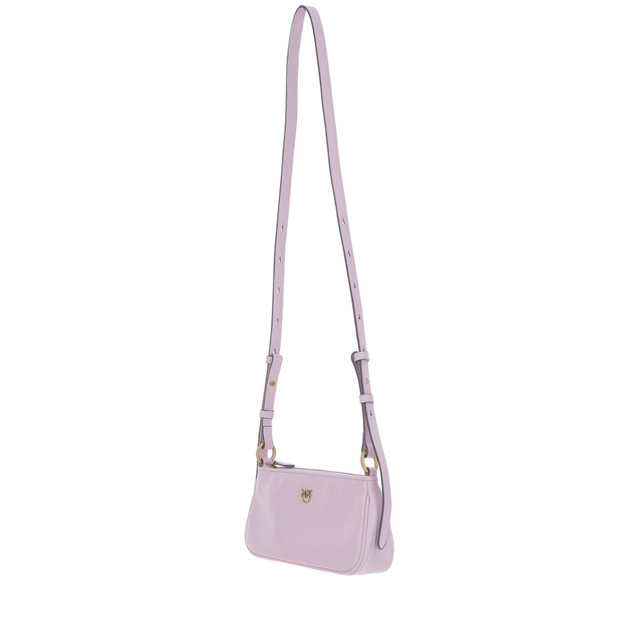 Pinko Mini Half Moon Baguette Leather Bag Wit