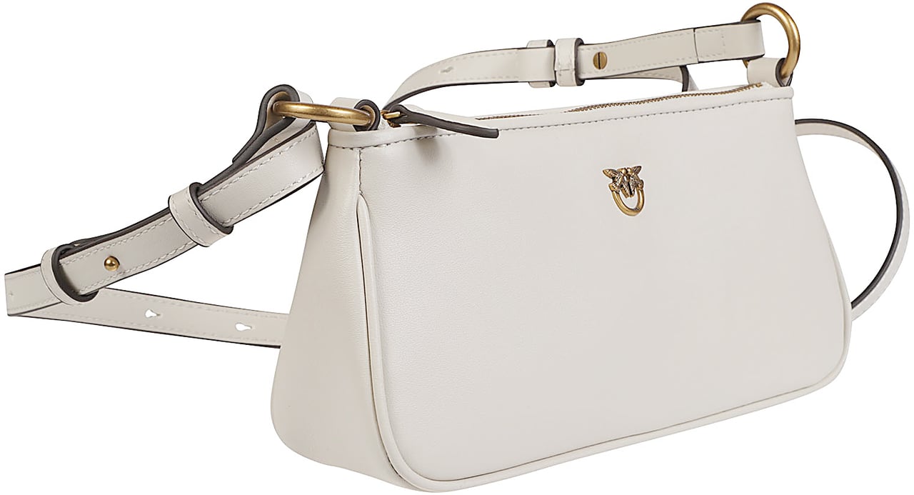 Pinko Half Moon Baguette Mini Bag White Wit