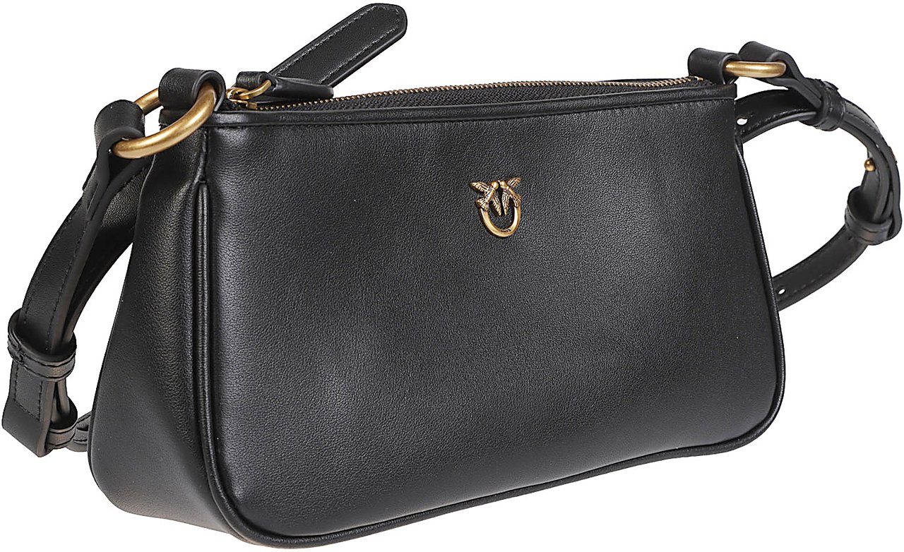 Pinko Half Moon Baguette Mini Bag Black Zwart