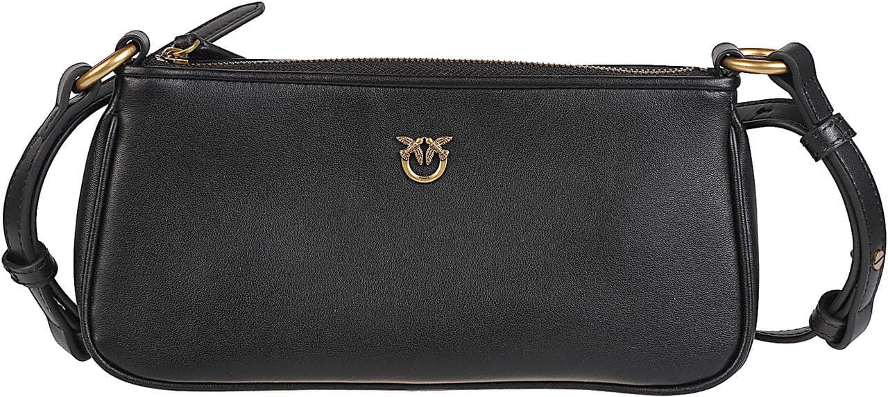 Pinko Half Moon Baguette Mini Bag Black Zwart