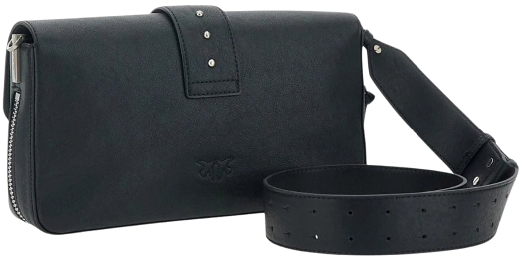 Pinko Bags Nero Limousine Matt Silver Zwart