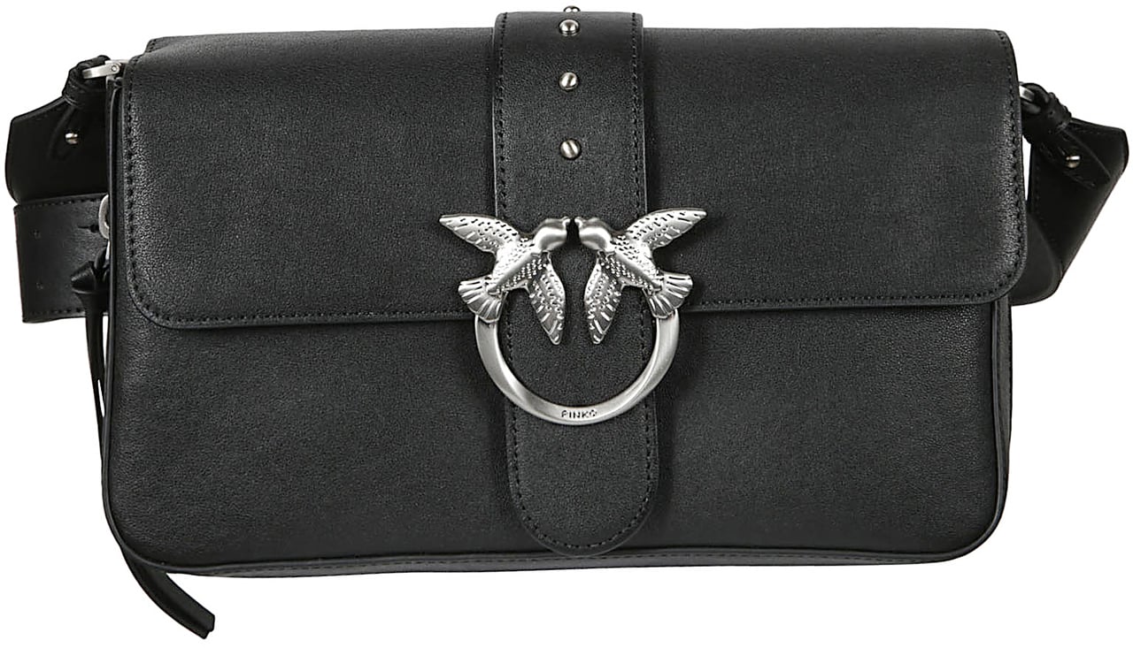 Pinko Love One Slouchy Zip Classic Bag Black Zwart