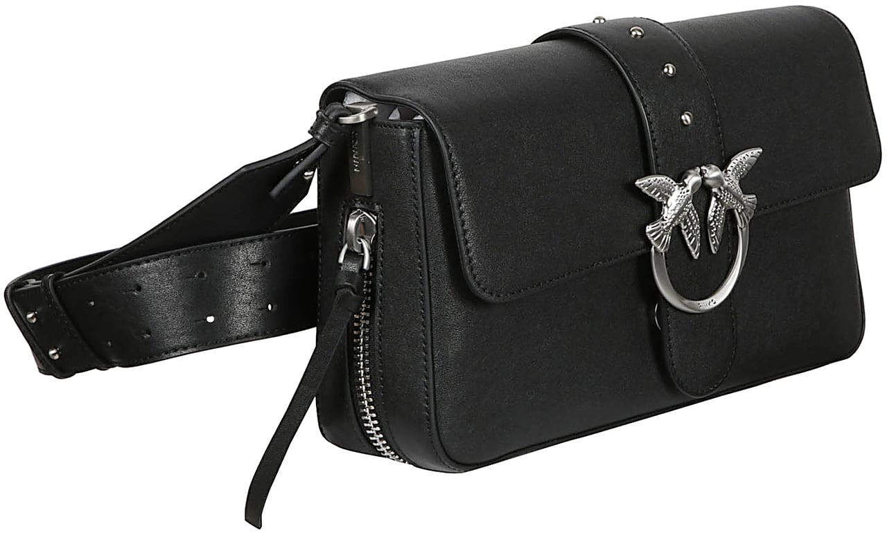 Pinko Love One Slouchy Zip Classic Bag Black Zwart