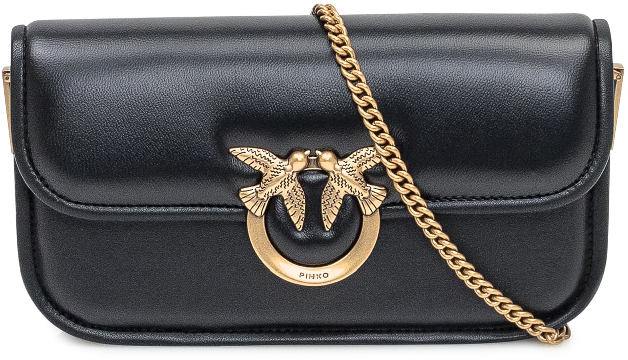 Pinko Pinko Borsa Love Mini Bag in Pelle Nera Zwart