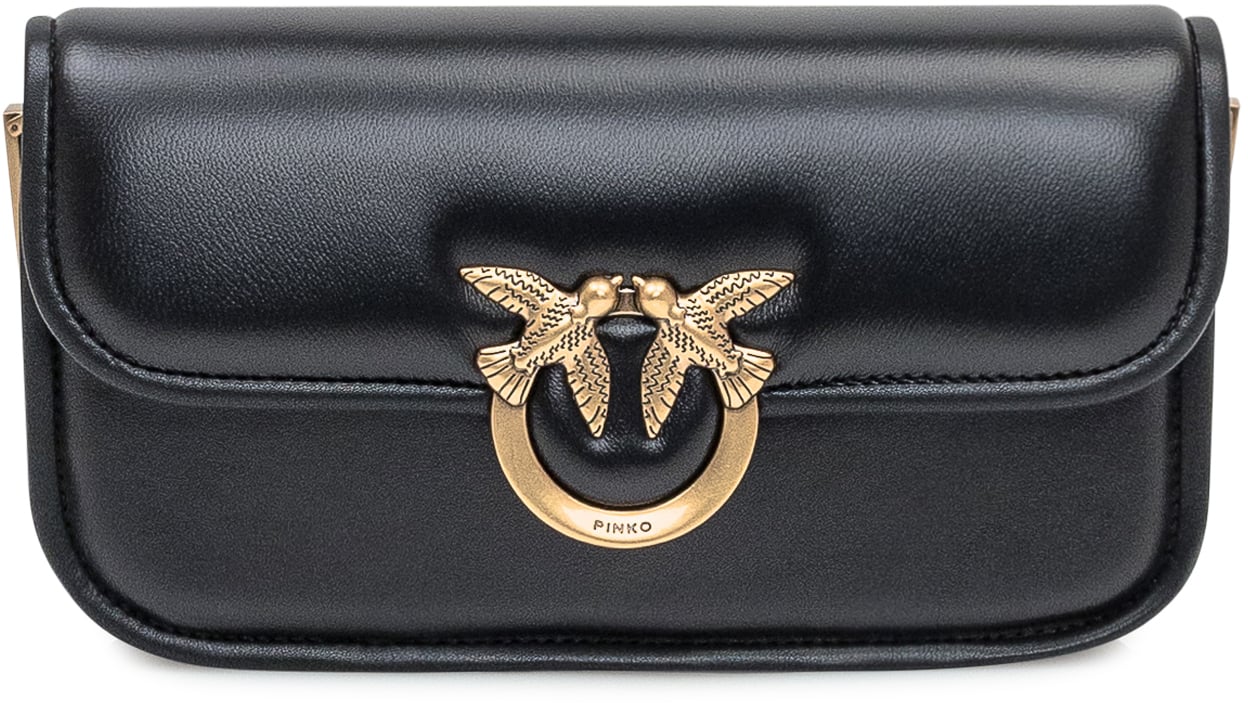 Pinko Pinko Borsa Love Mini Bag in Pelle Nera Zwart