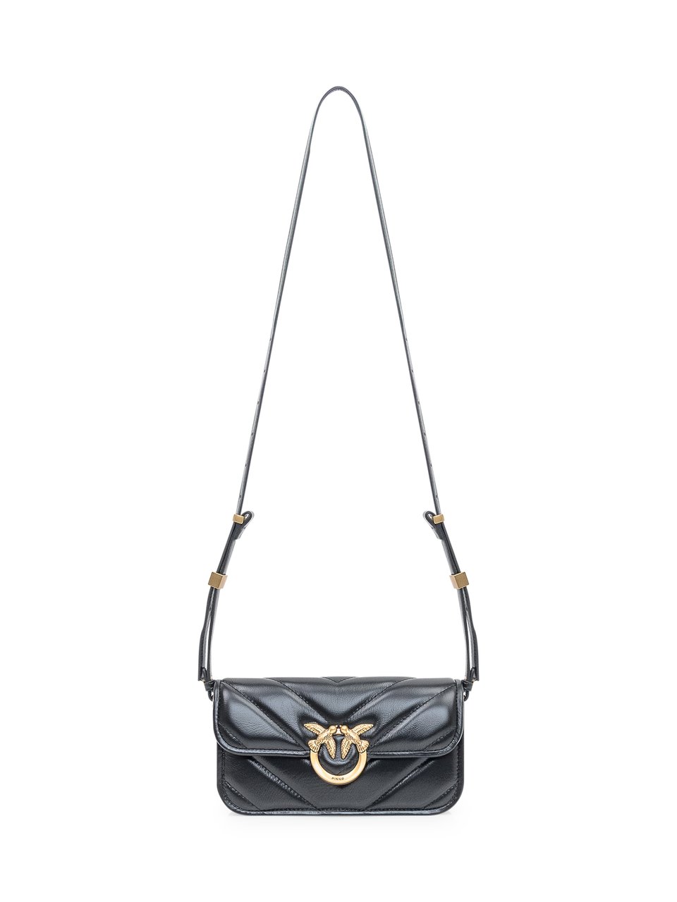 Pinko Borsa Pinko Love Box Baguette in Pelle Nera Zwart