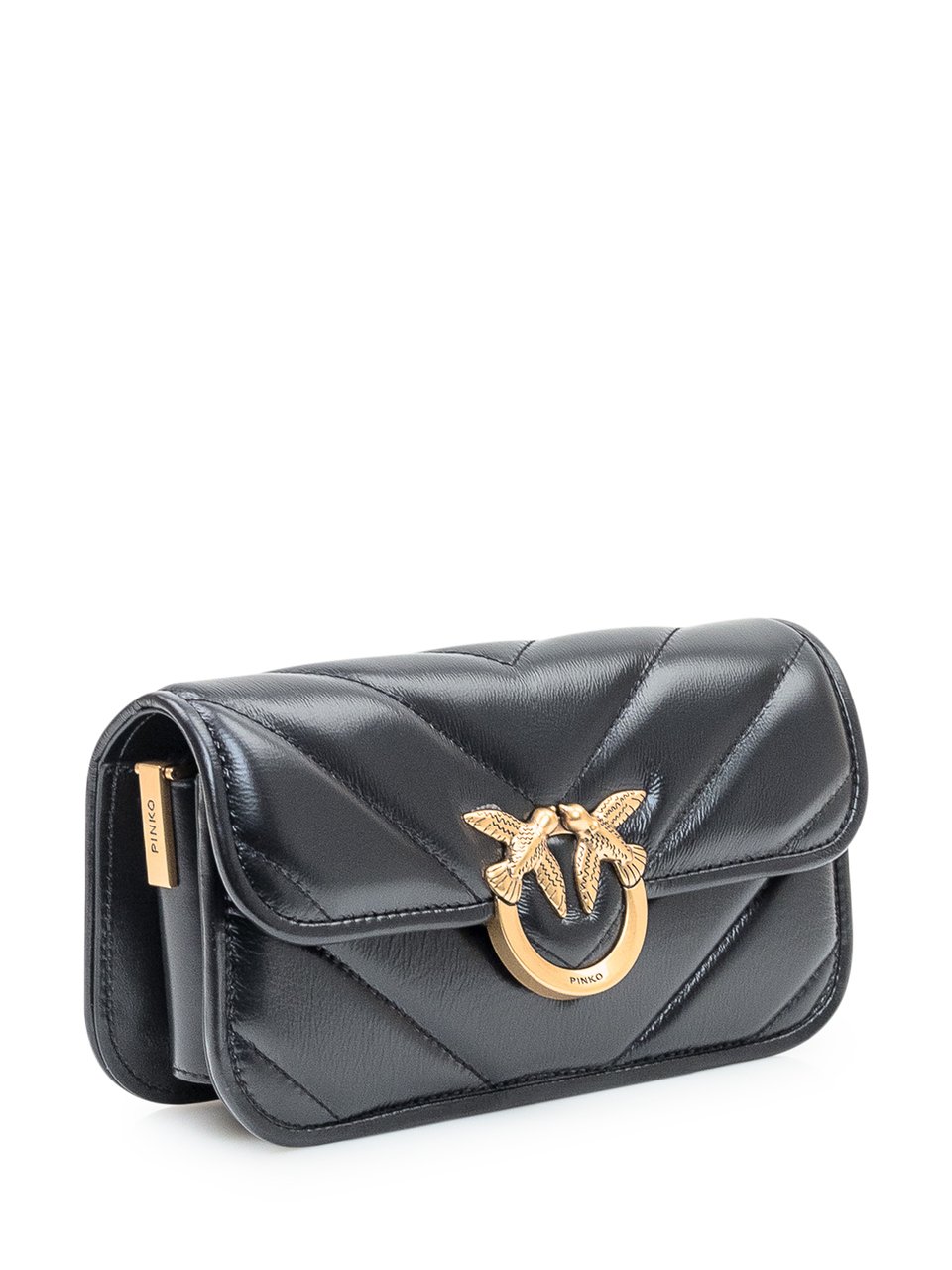 Pinko Borsa Pinko Love Box Baguette in Pelle Nera Zwart