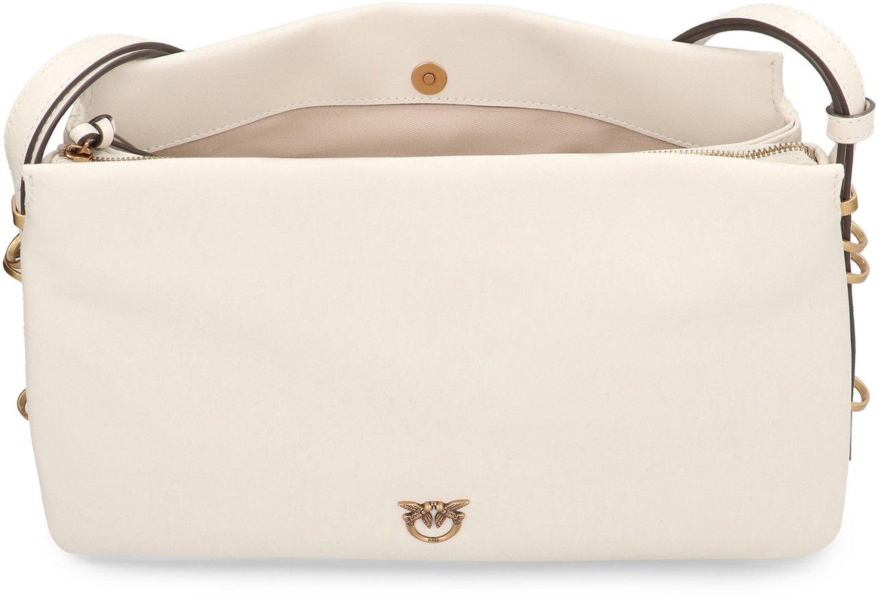 Pinko One, Two, Three Leather crossbody bag Wit