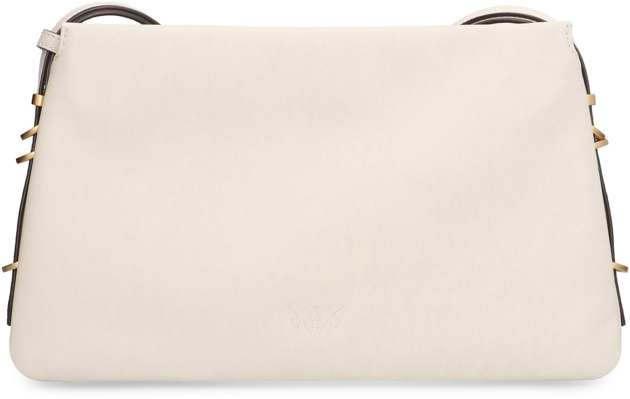 Pinko One, Two, Three Leather crossbody bag Wit