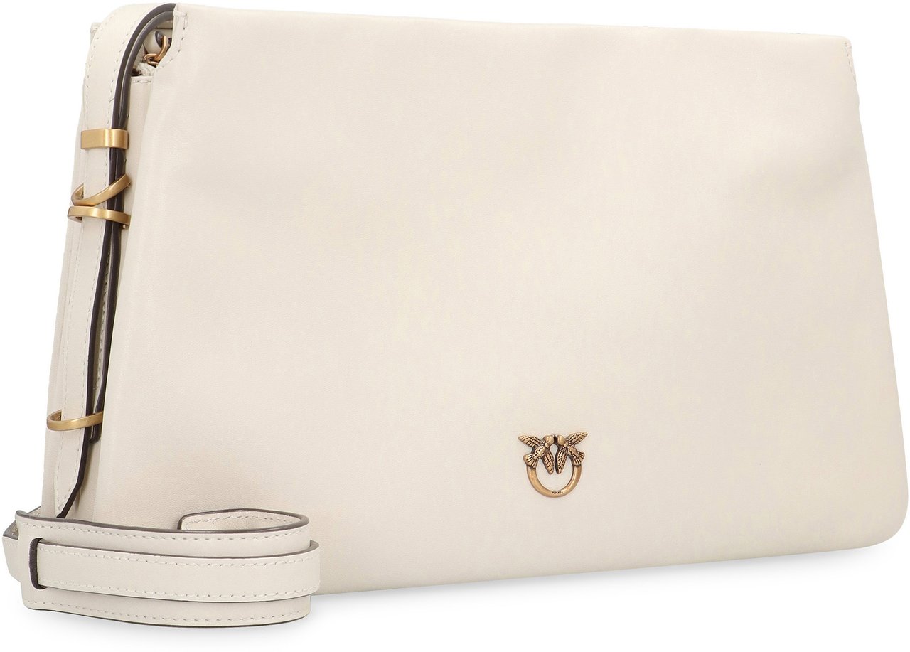 Pinko One, Two, Three Leather crossbody bag Wit