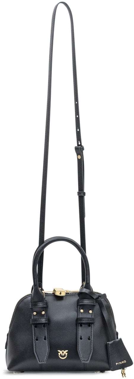 Pinko Pinko Bowling Bag Mini in Pelle Nera Zwart