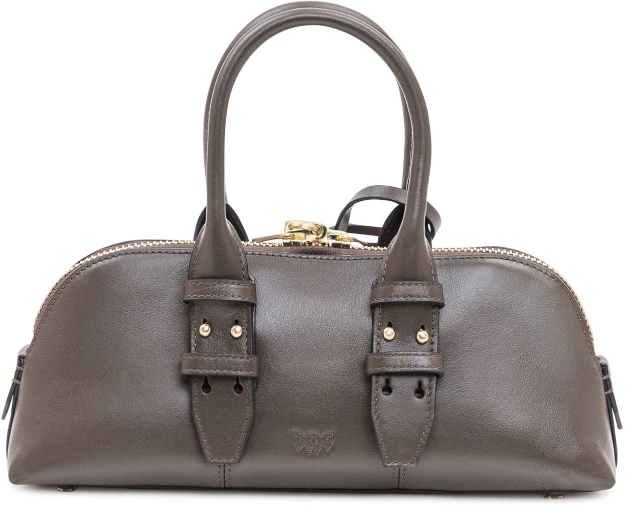 Pinko Borsa Bowling Baguette in Pelle Pinko Marrone Bruin