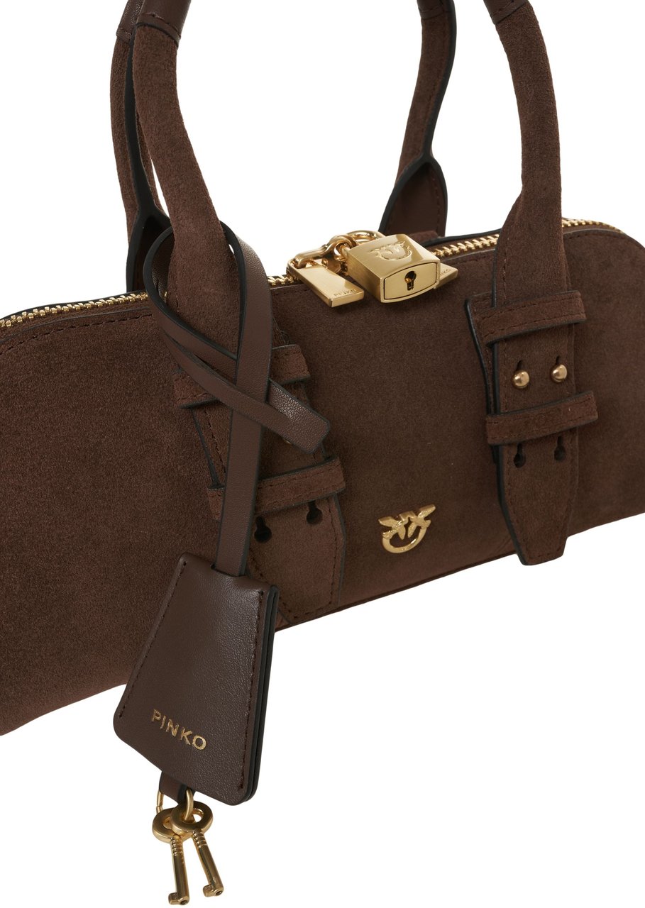 Pinko Suede handbag Bruin