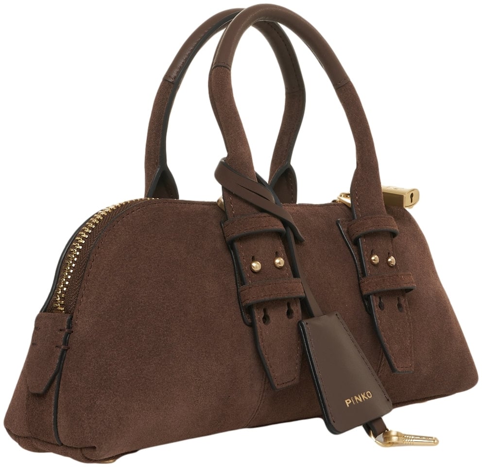 Pinko Suede handbag Bruin