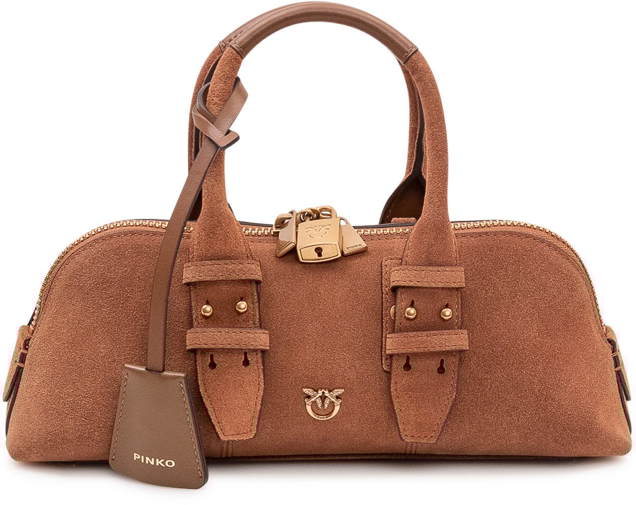 Pinko Borsa Bowling Baguette con Manici Beige