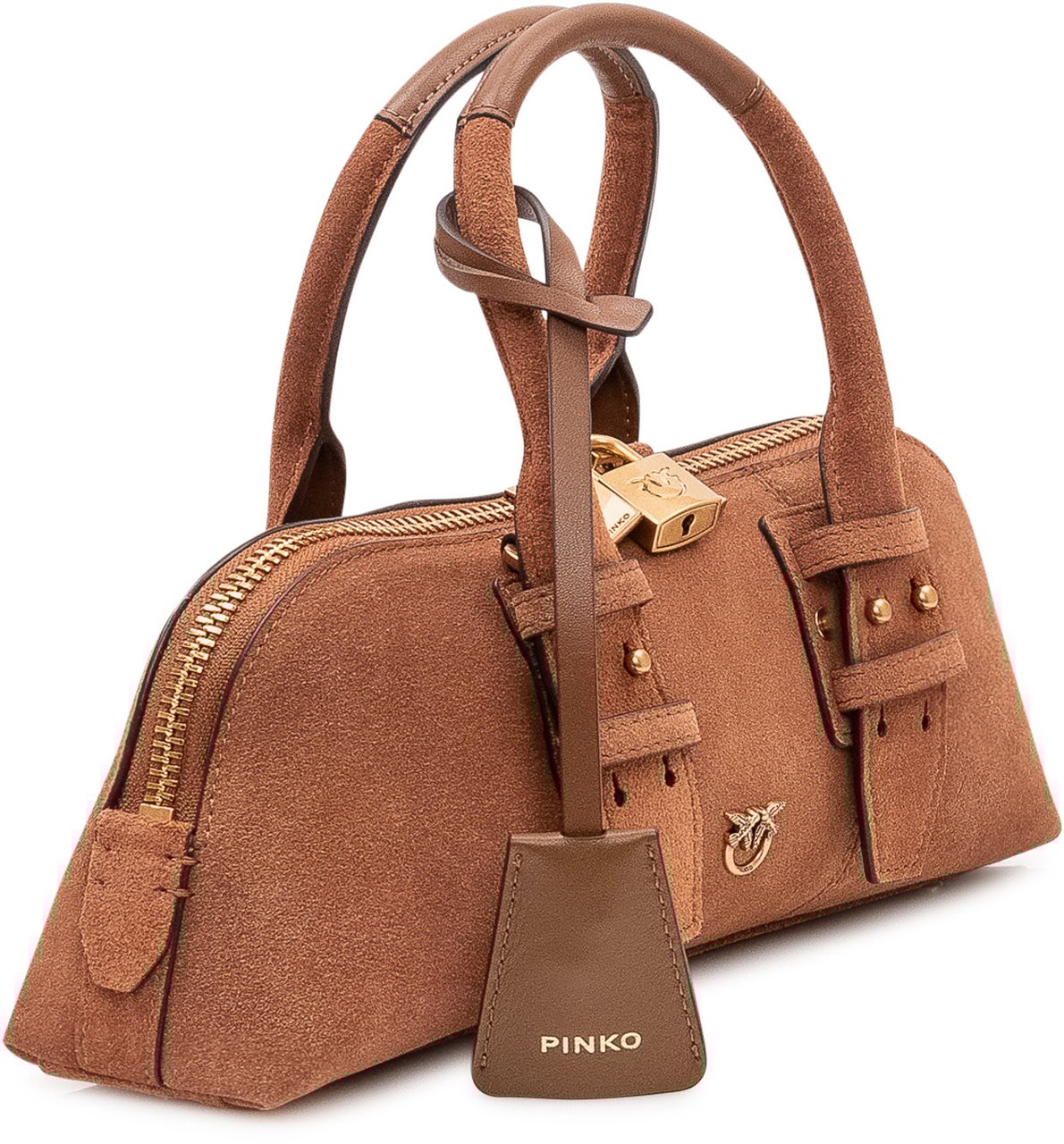 Pinko Borsa Bowling Baguette con Manici Beige