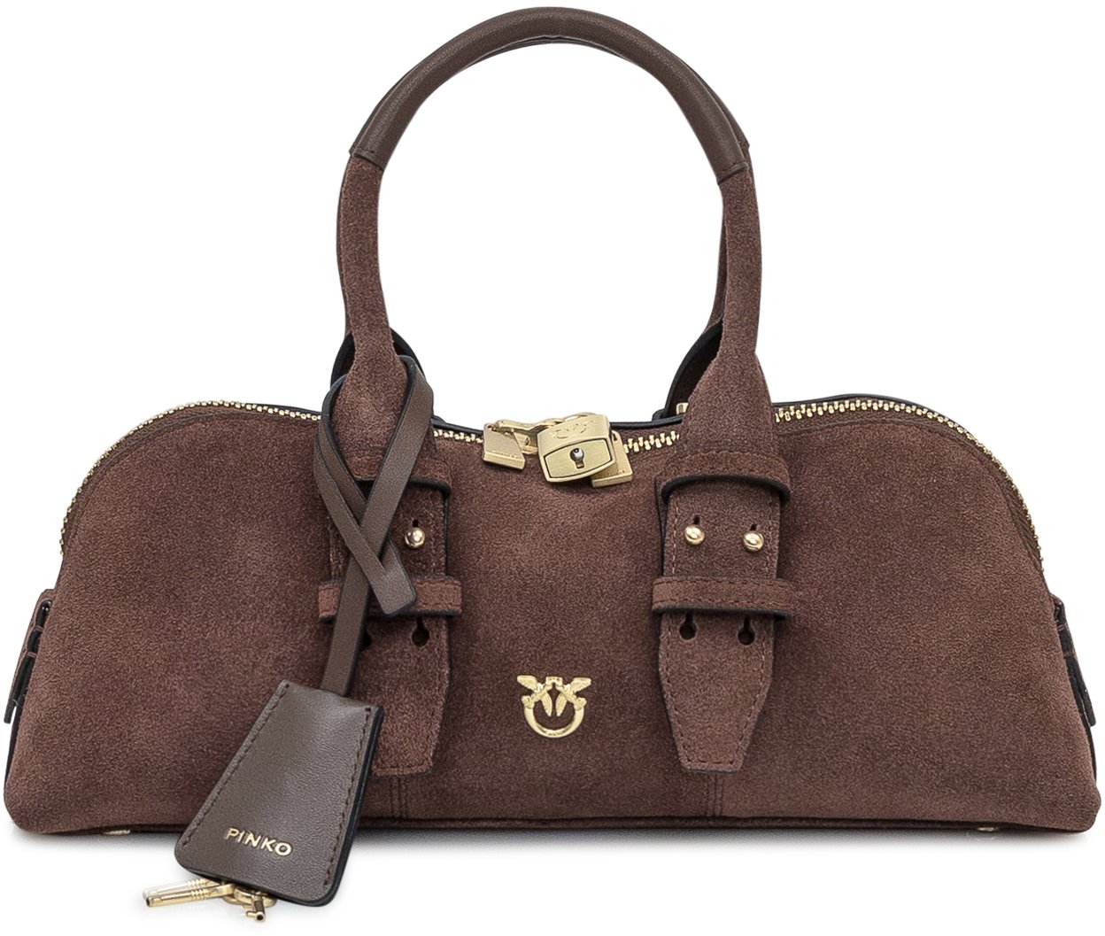 Pinko Borsa Pinko in suede con dettagli in pelle Bruin