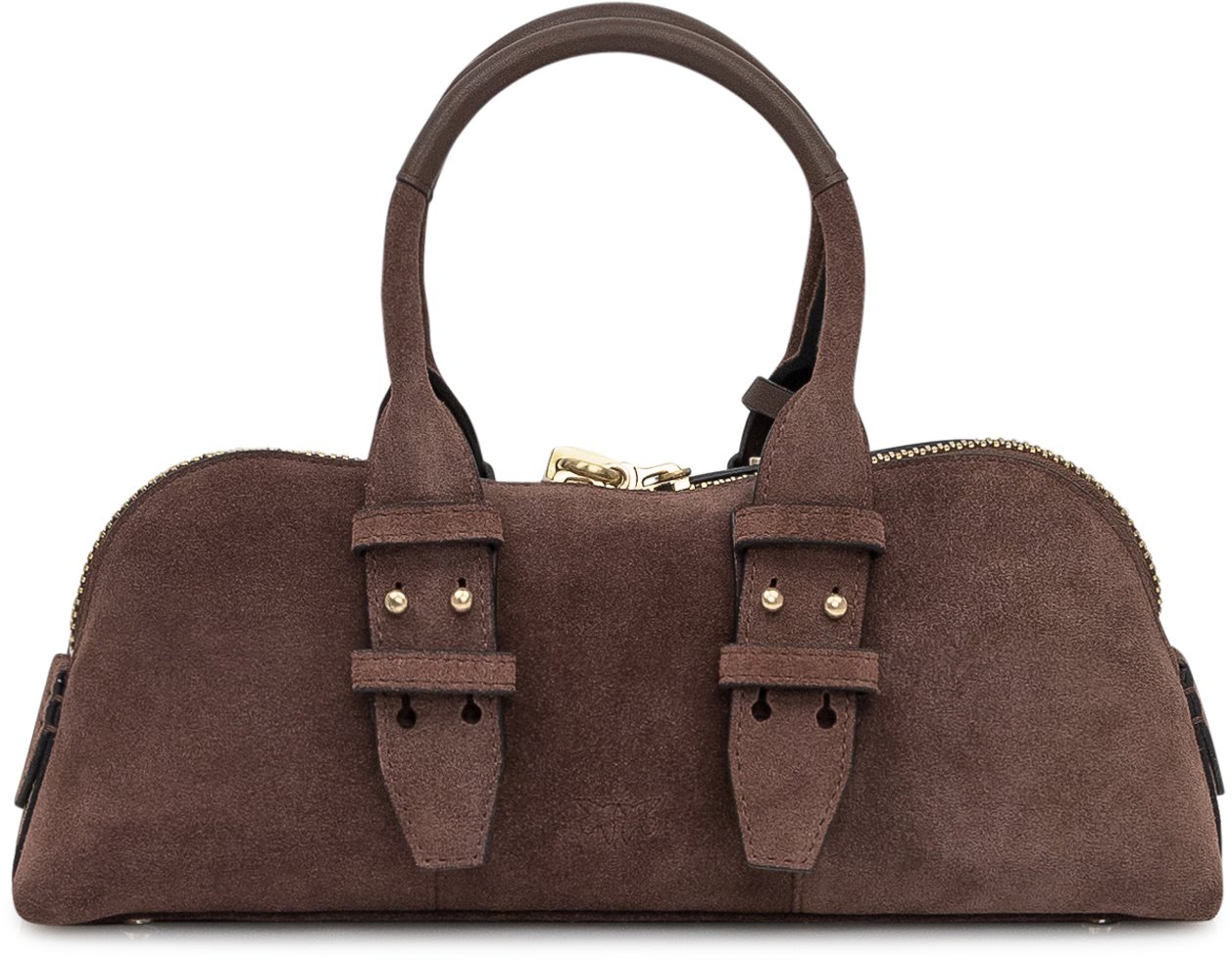 Pinko Borsa Pinko in suede con dettagli in pelle Bruin