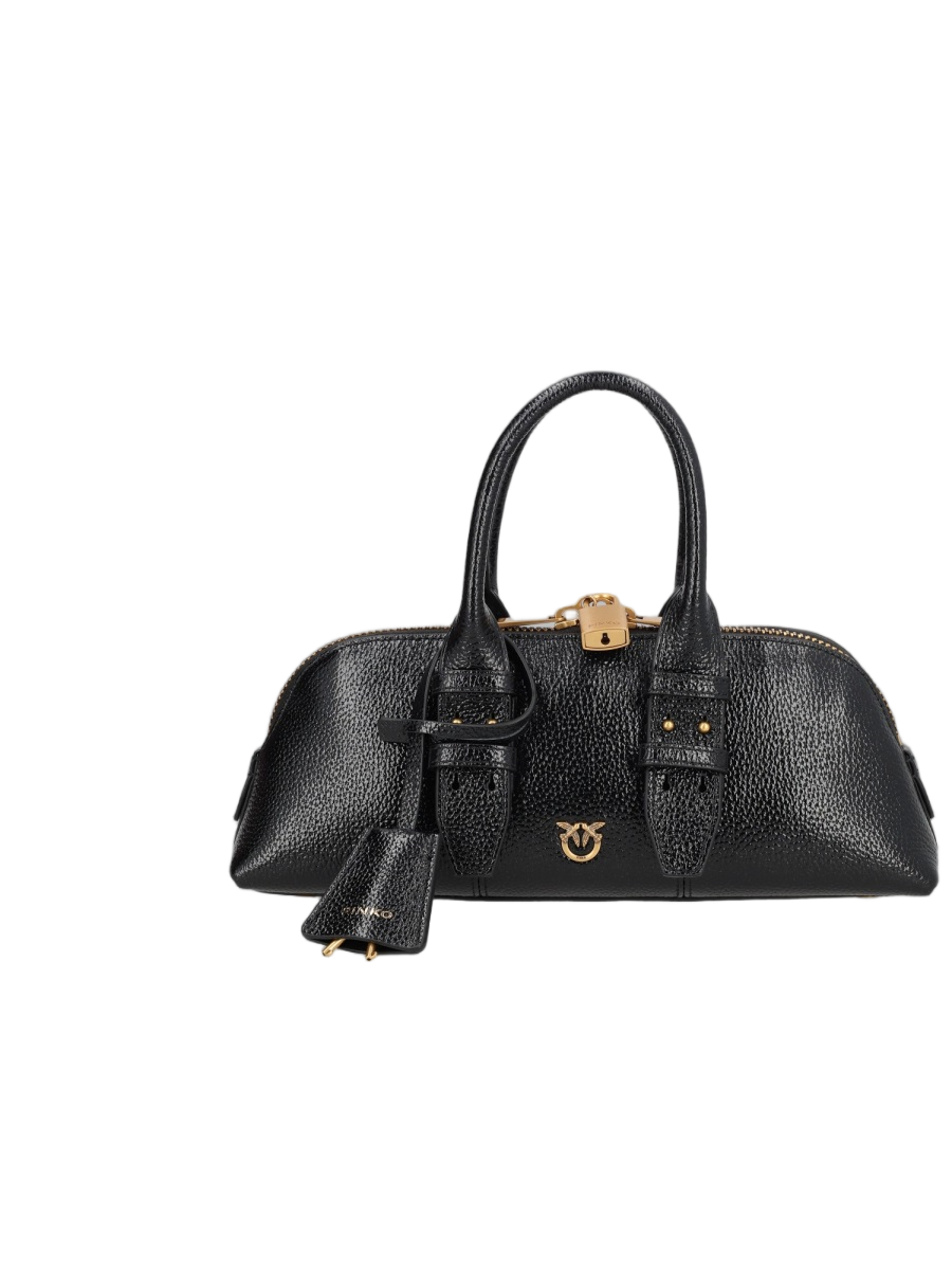 Pinko Escape Bag Premium Textured Handbag Zwart