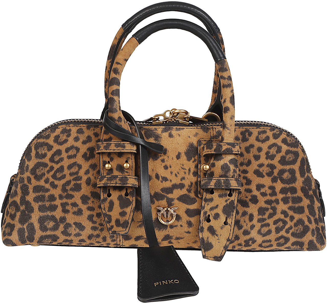 Pinko Bowling Baguette Bag Brown Bruin