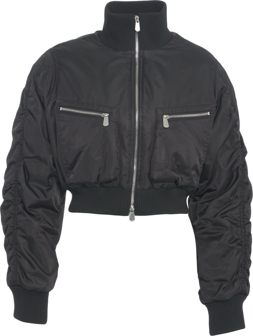 Pinko Cropped bomber jacket Zwart