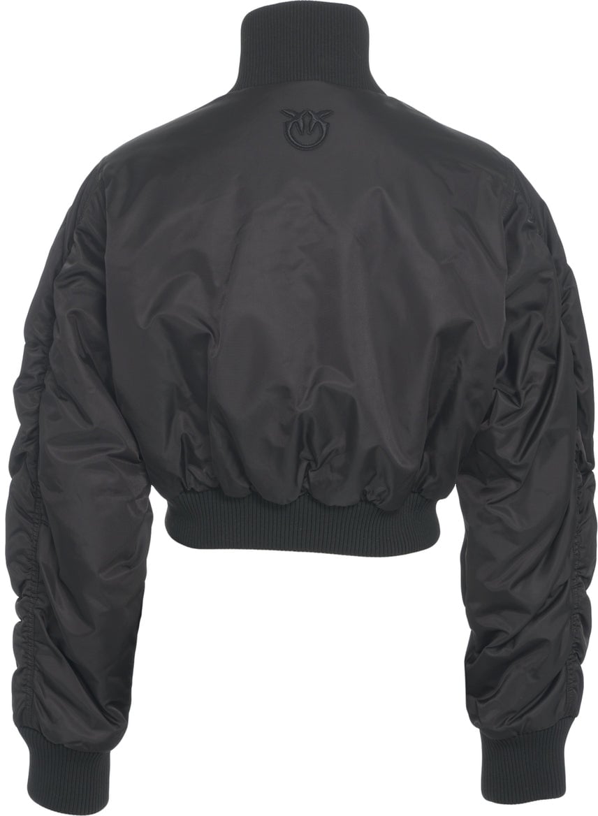 Pinko Cropped bomber jacket Zwart