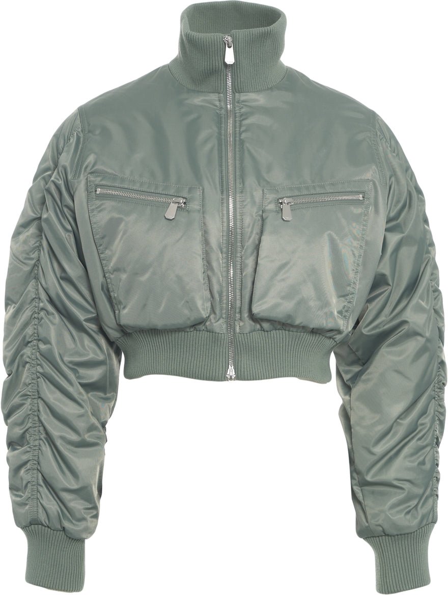 Pinko Cropped bomber jacket Groen