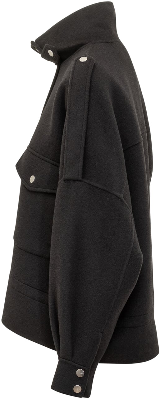 Pinko Pinko Caban Crostino in Lana Nero Zwart