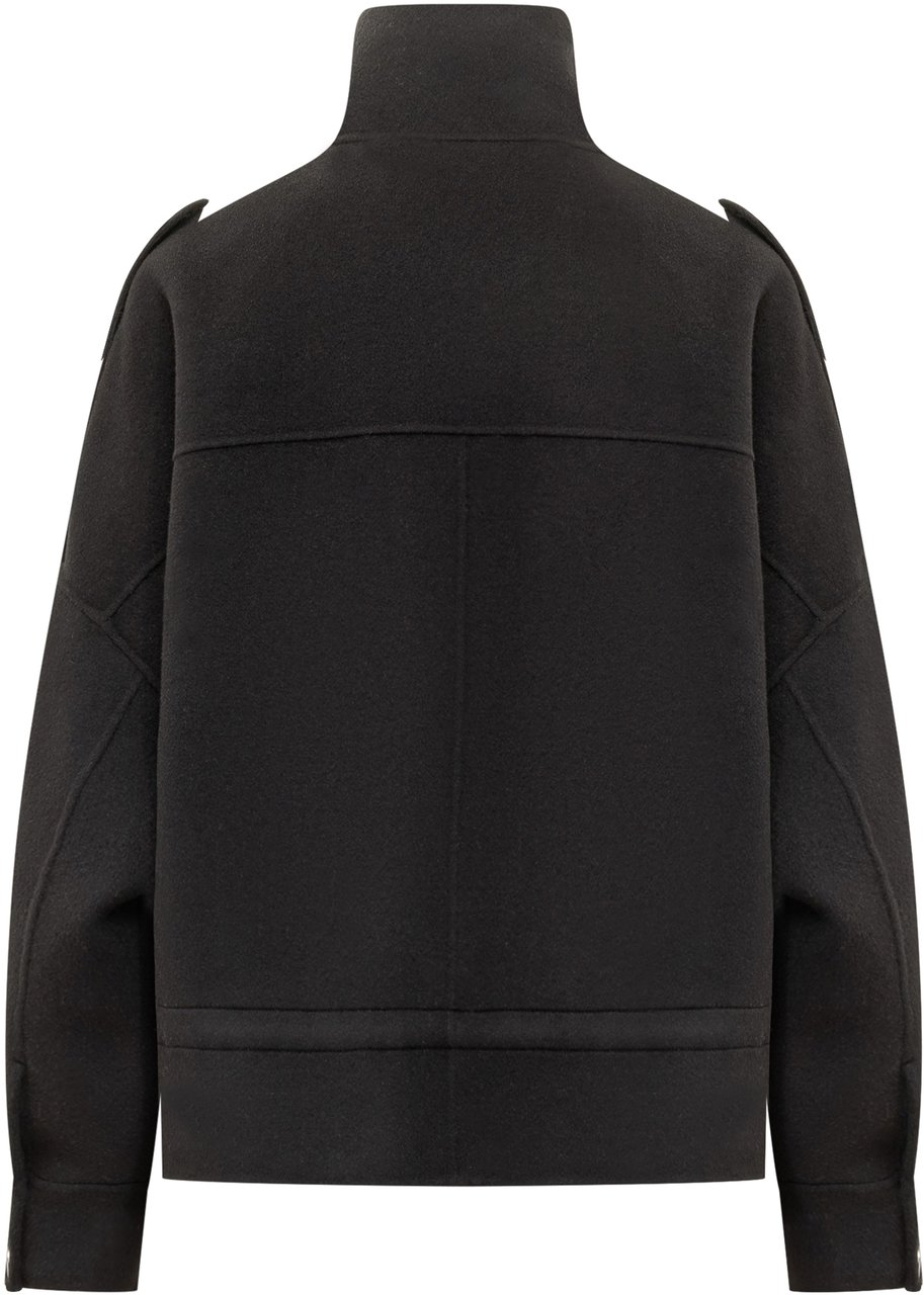 Pinko Pinko Caban Crostino in Lana Nero Zwart